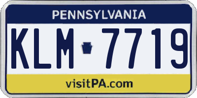 PA license plate KLM7719