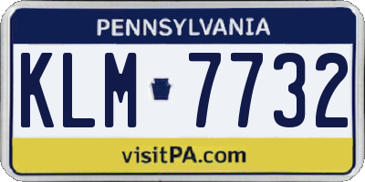 PA license plate KLM7732