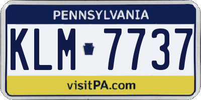 PA license plate KLM7737