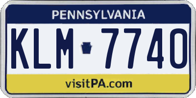 PA license plate KLM7740