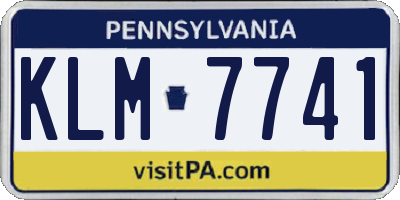 PA license plate KLM7741