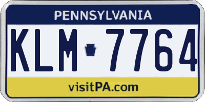PA license plate KLM7764