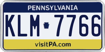 PA license plate KLM7766