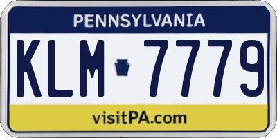 PA license plate KLM7779