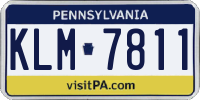 PA license plate KLM7811
