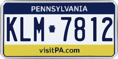 PA license plate KLM7812