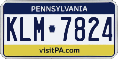 PA license plate KLM7824