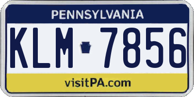 PA license plate KLM7856