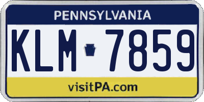 PA license plate KLM7859