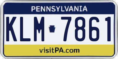 PA license plate KLM7861