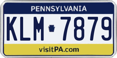 PA license plate KLM7879