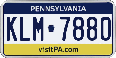 PA license plate KLM7880