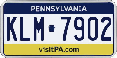 PA license plate KLM7902