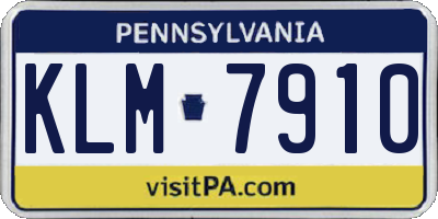 PA license plate KLM7910