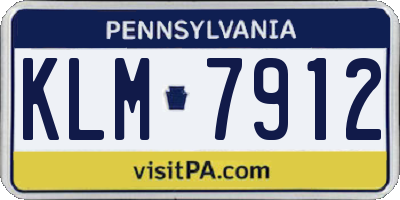 PA license plate KLM7912
