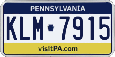 PA license plate KLM7915