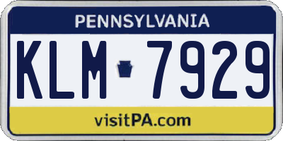 PA license plate KLM7929