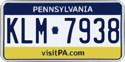 PA license plate KLM7938