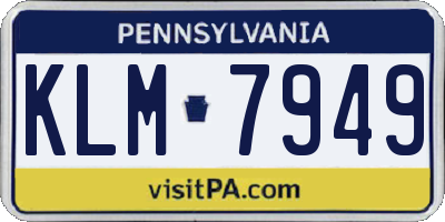 PA license plate KLM7949