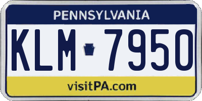 PA license plate KLM7950
