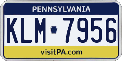 PA license plate KLM7956