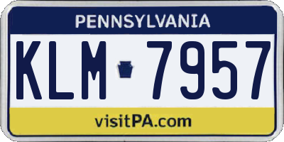 PA license plate KLM7957