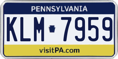 PA license plate KLM7959