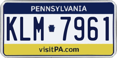 PA license plate KLM7961
