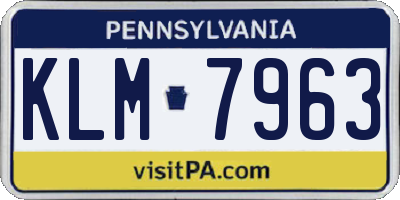 PA license plate KLM7963