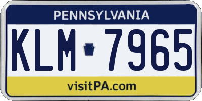 PA license plate KLM7965