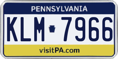 PA license plate KLM7966