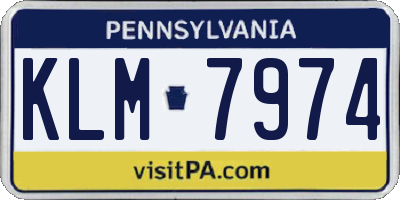 PA license plate KLM7974