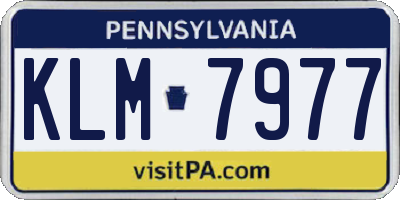 PA license plate KLM7977