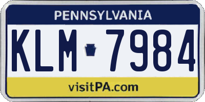PA license plate KLM7984