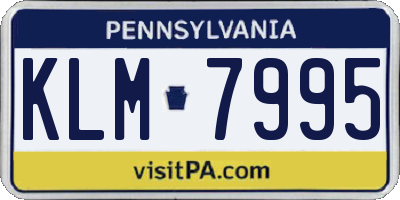 PA license plate KLM7995