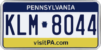PA license plate KLM8044