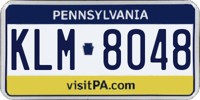 PA license plate KLM8048