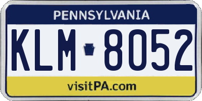 PA license plate KLM8052