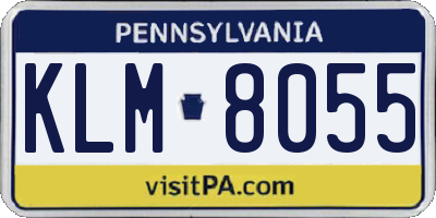 PA license plate KLM8055