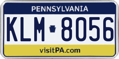 PA license plate KLM8056