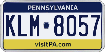 PA license plate KLM8057