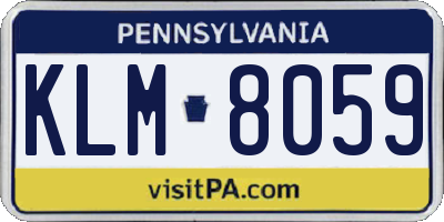 PA license plate KLM8059