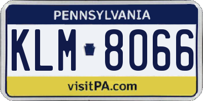 PA license plate KLM8066