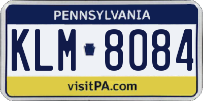 PA license plate KLM8084