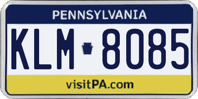 PA license plate KLM8085