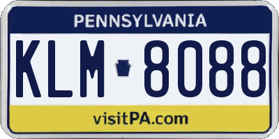 PA license plate KLM8088