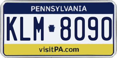PA license plate KLM8090