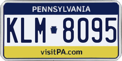 PA license plate KLM8095