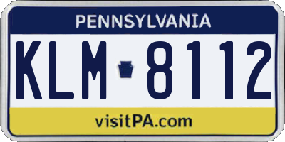 PA license plate KLM8112