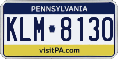PA license plate KLM8130